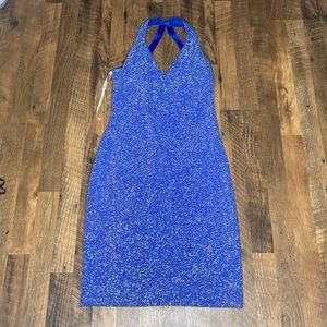 Alex Evenings Halter Sparkle Dress